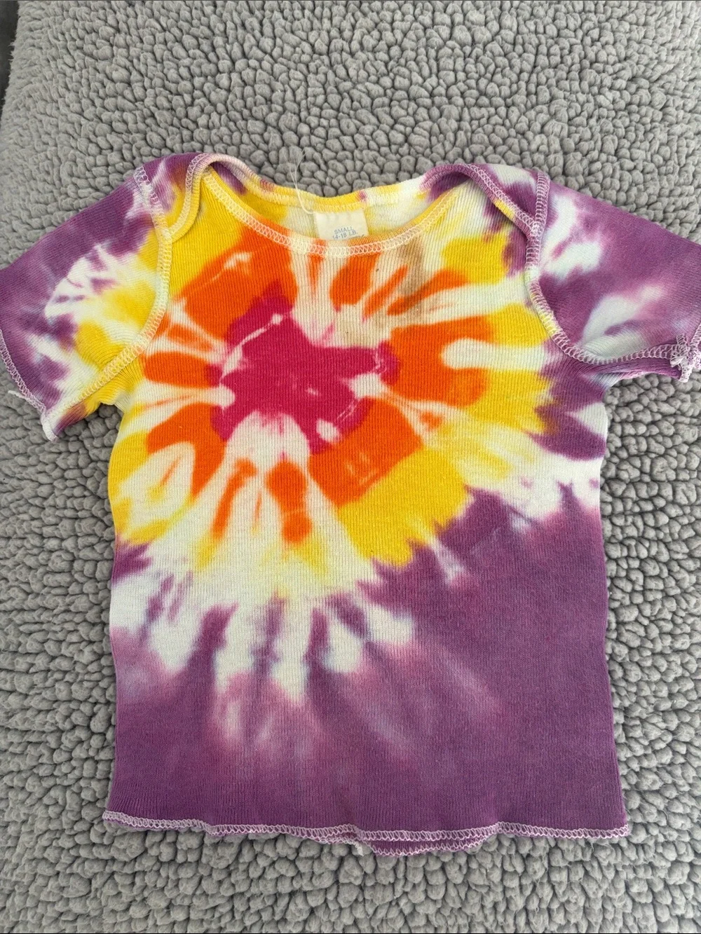 Infant 14-18 lbs Short-Sleeve Tie-Dye Tee in Purple, Yellow & Orange